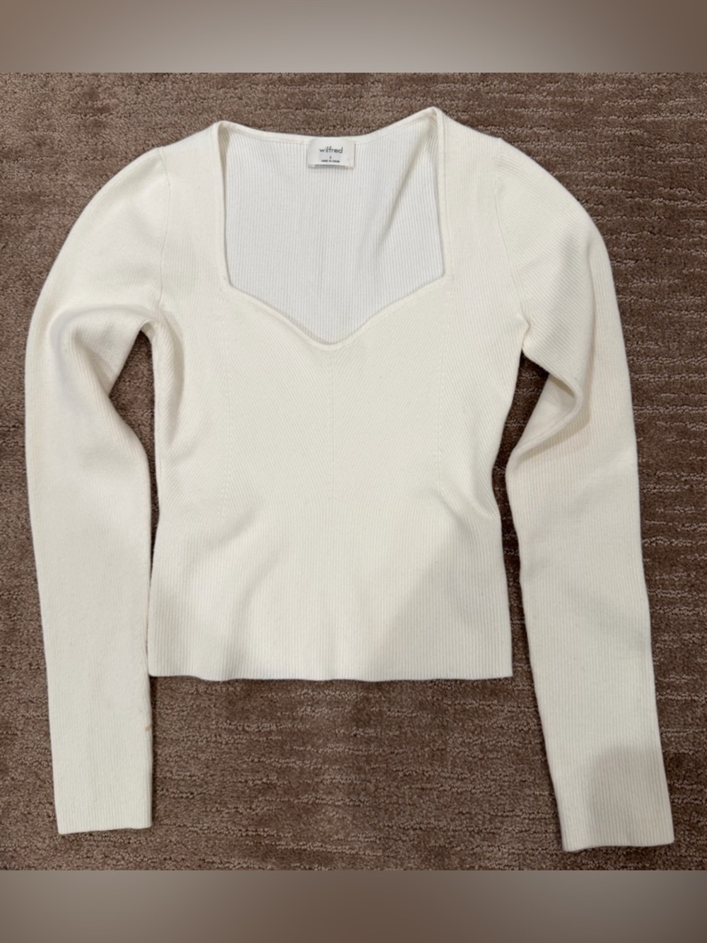 Wilfred White Ribbed Square-Neck Tank